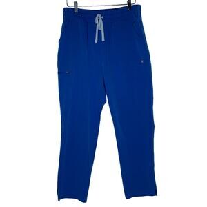 FIGS LP Womens Bright Blue Yola Scrub Pants Technical Cargo Medical Nurse